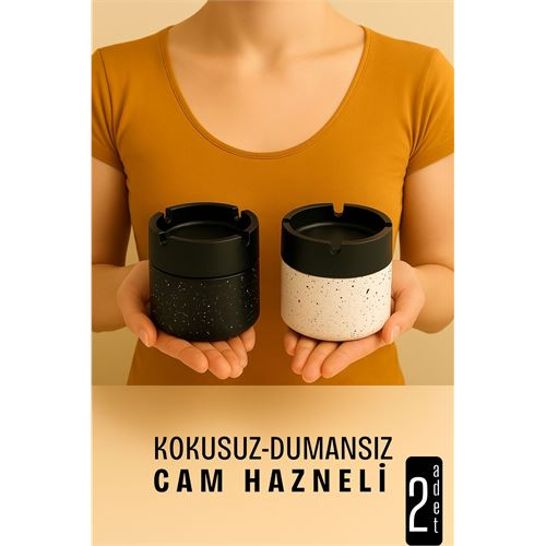 Cam Küllük - Desenli 2 li Küllük Seti Kafe Küllüğü Restoran Küllüğü Masaüstü Küllük