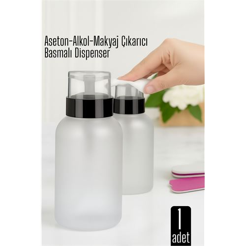 Aseton İçin Basmalı Dispenser - Aseton Alkol ve Makyaj Temizleyici İçin Pratik Pompalı Set
