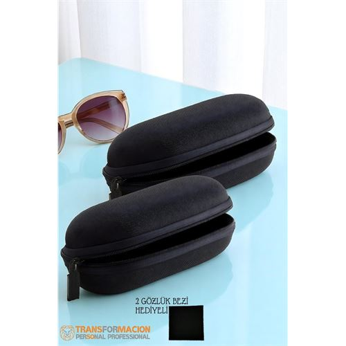 HSNET Kumaş Kaplı Gözlük Kabı Gözlük Koruma Kılıfı 2 li SET
