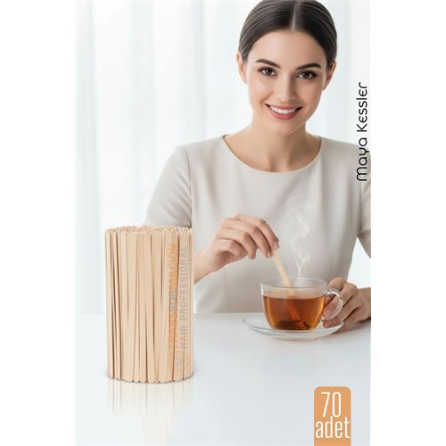 Ahşap Karıştırıcı Kaşık – 70'li Paket | Çay Kahve ve Servis İçin Hijyenik ve Pratik!
