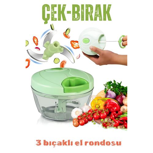 HSNET İpli El Rondosu Çek Bırak El Rondosu 3 Bıçaklı 8x12 CM