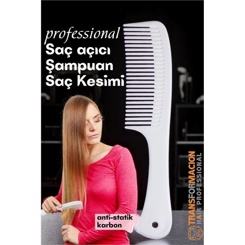 HSNET Dolaşık Saç Açıcı Tarak - Şampuan Saç Boyası Tarağı - Geniş Dişli Saç Kesim Tarağı Profesyonel