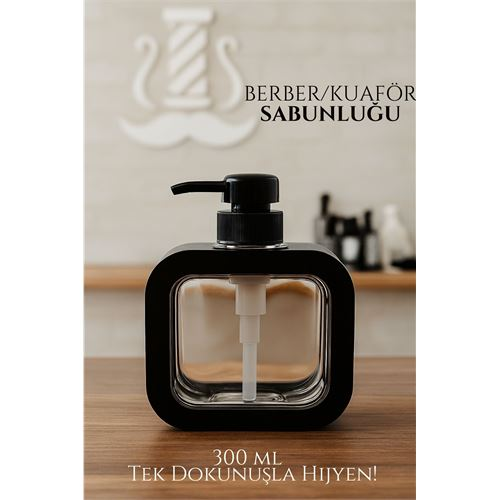 HSNET Berber Sabunluğu – Modern Pompalı Dispenser | Sıvı Sabun Şampuan Losyon İçin 300 ml