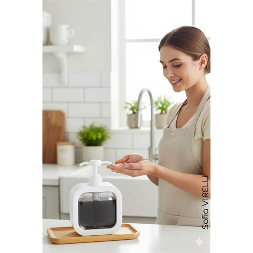 Pompalı Dispenser Sabunluk – Şeffaf Gövde Modern Tasarım | Sıvı Sabun Şampuan Losyon İçin