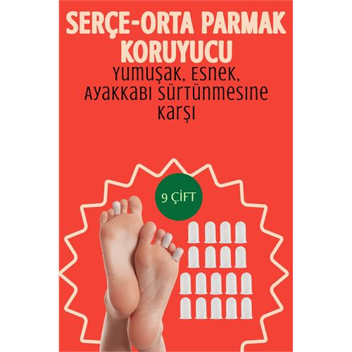 HSNET 9 Çift Silikon Parmak Koruyucu – Serçe ve Orta Parmak Uyumlu | Yumuşak Esnek Ayakkabı Sürtünmesine Karşı