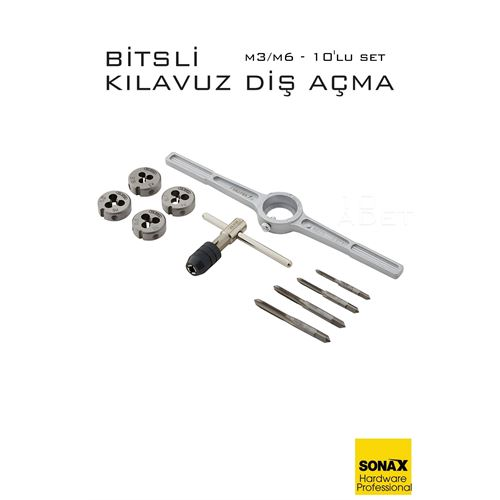 10'lu Bitsli Diş Açma Kılavuz Seti –Endüstriyel Çelik Dişli Matkap Ucu