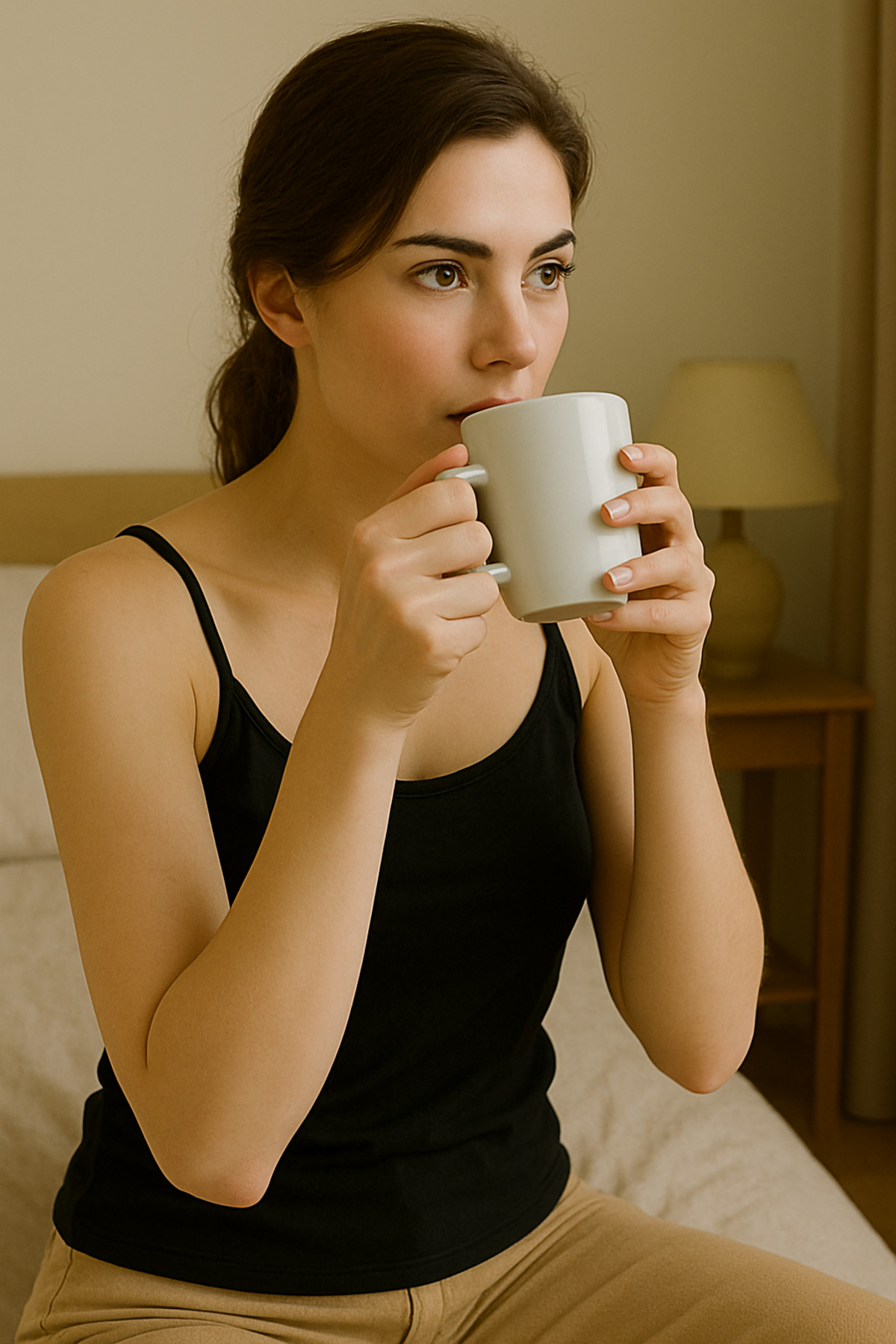 İp Asklılı Bluz (Atlet- tşhirt) LİKRALI-(17952)