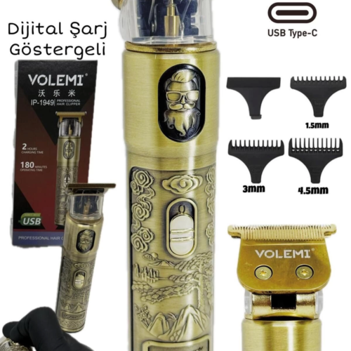 Ip-1949 Şarj Göstergeli Sakal Lazer Öncesi Vücut Ense Çizim Kişisel Bakım Aletleri Sıfıra Yakın Tıraş