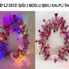 Kalp Püsküllü 3 Modlu Led Işıklı Taç Fuşya Renk