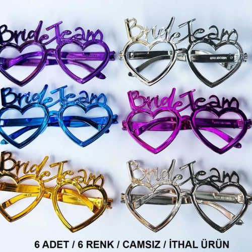 Kalpli Bride Team Gözlük Seti 6 Renk