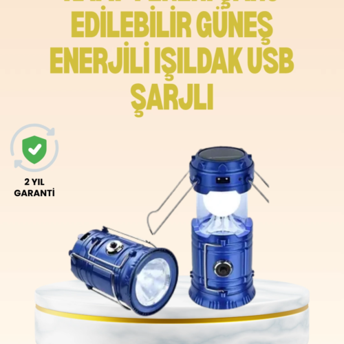 Katlanabilir USB Çıkışlı Kamp Feneri – Şarj Edilebilir