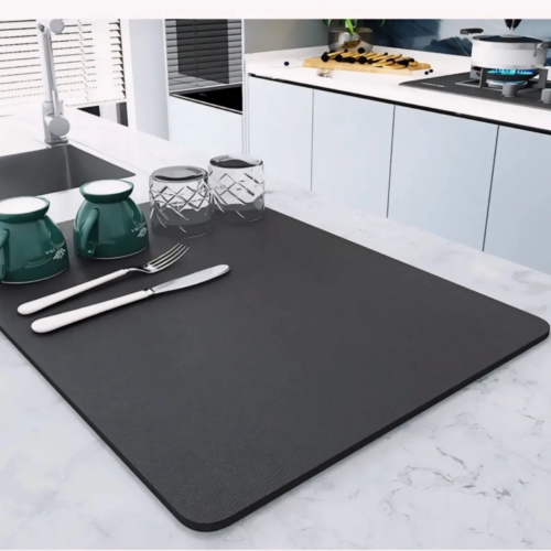 Kaymaz Tabanlı Çok Amaçlı Su Emici Sihirli Tezgah Üstü Bulaşık Yıkama Kurulama Kurutma Matı