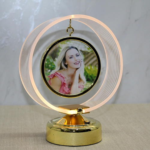 Kişiye Özel Fotoğraf Alanlı Yuvarlak Led Çerçeve