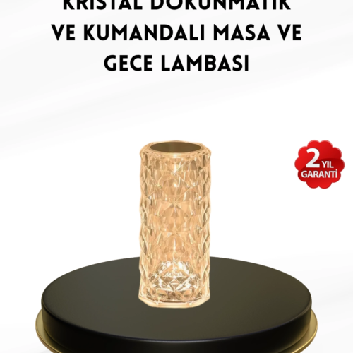 Kristal Tasarımlı RGB LED Gece Lambası – Kumandalı
