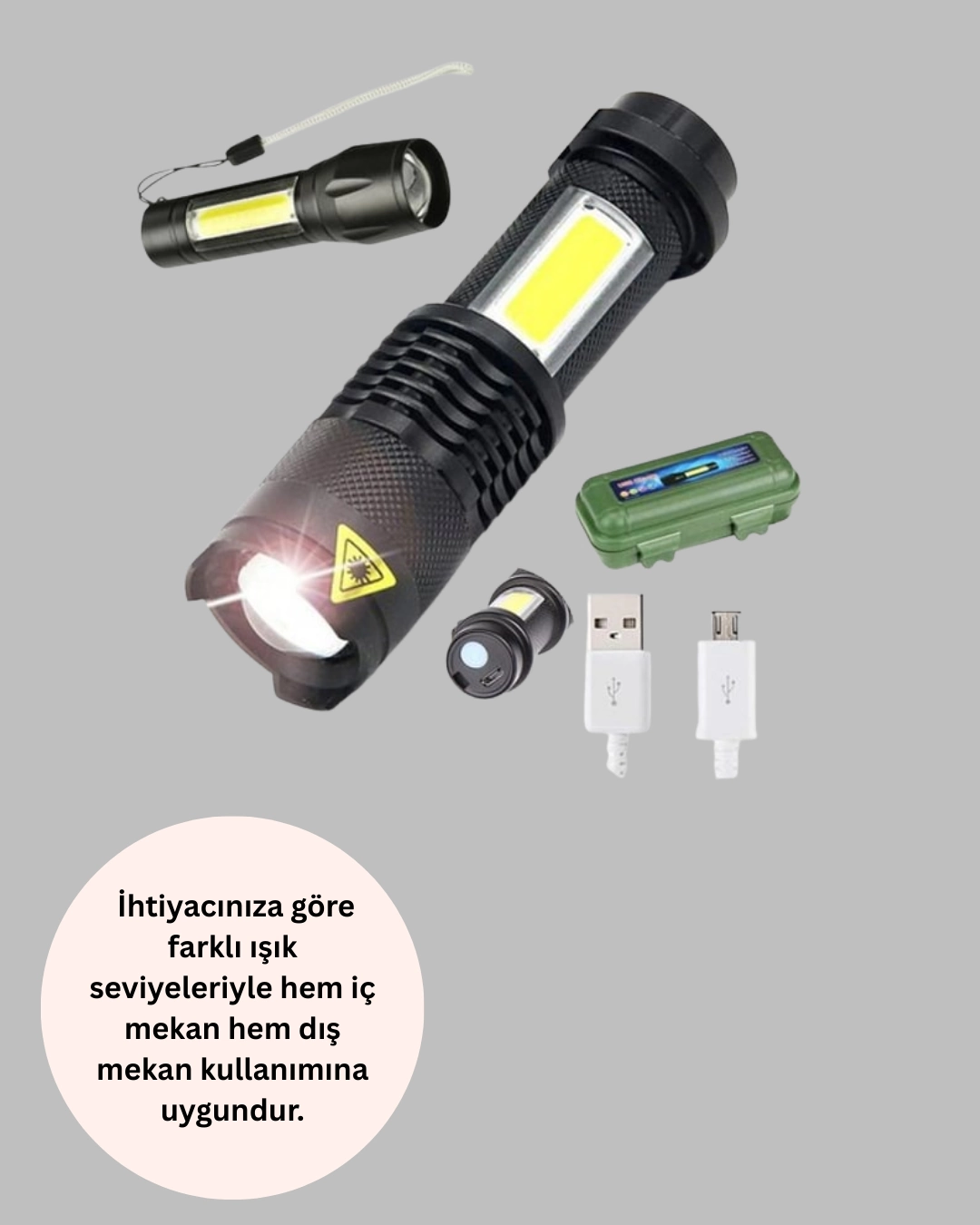 Kucuk Boy Sarjli Led El Feneri Tasinabilir Klipsli 398258641 Sw1080sh1350 700x875 Küçük Boy Şarjlı LED El Feneri Taşınabilir Klipsli najmaddin.com 2000 lümen parlaklığı ile size en zorlu koşullarda bile güçlü ışık sağlar. Alüminyum alaşımlı yapısı hafiflik ve dayanıklılığı bir arada sunar. Su geçirmez özelliği sayesinde kamp