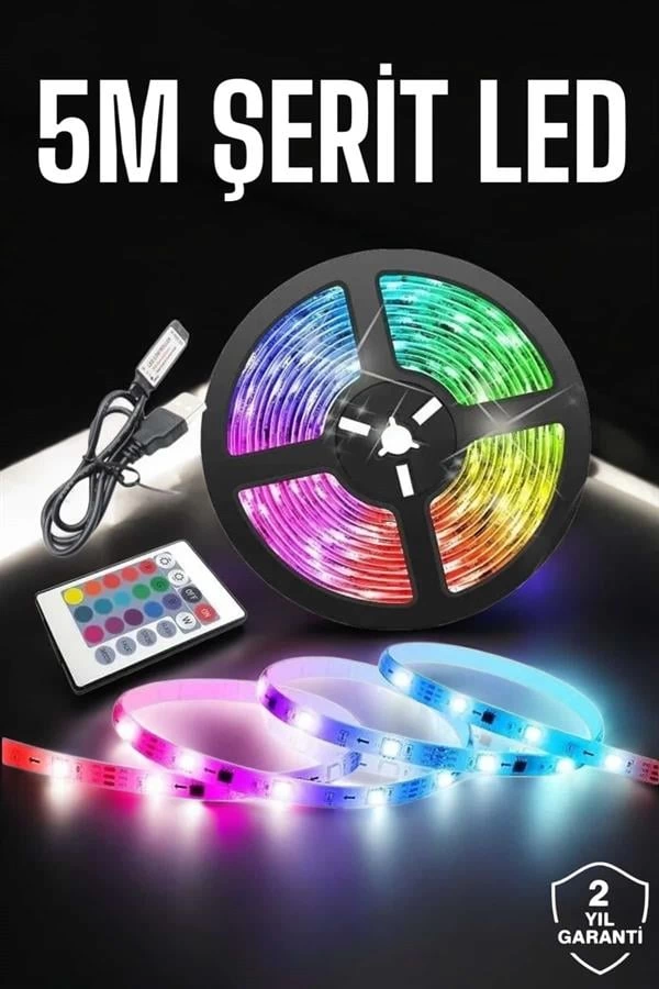 Led Isik 5 Metre Serit Led Rgb Isikli 210235658 Sw600sh900 Led Işık 5 Metre Şerit Led RGB Işıklı najmaddin.com Kumandalı Şerit LED
