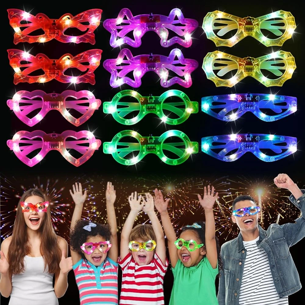Led Işıklı Karışık 6 Model Yanar Söner Parti Gözlüğü 6 Adet