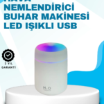 LED Işıklı Sessiz Masaüstü Nemlendirici – 3 Buhar Modu