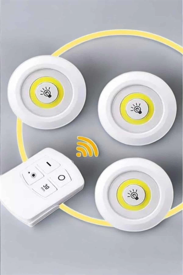 Led Lamba 3 Lu Uzaktan Kumandali Yapiskanli Beyaz Isik 365246086 Sw600sh900 Led Lamba 3'lü Uzaktan Kumandalı Yapışkanlı Beyaz Işık najmaddin.com kablosuz tasarımı ve pratik kullanımı ile her türlü ortamda aydınlatma ihtiyaçlarınızı karşılamak için tasarlanmıştır. Beyaz (gün ışığı) ışık rengine sahip bu LED lambalar