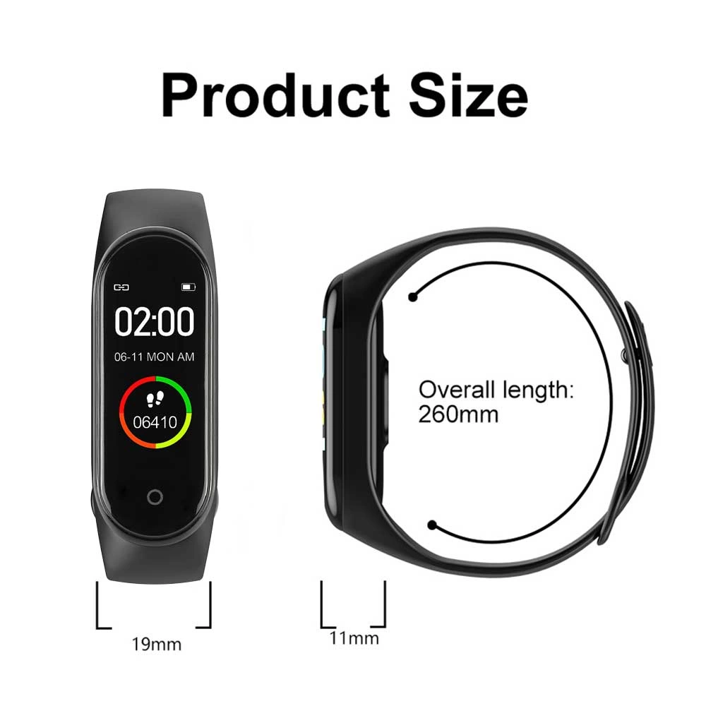 M4 Akıllı Saat Bileklik Kalp Hızı Kan Basıncı Nabız Pedometre Smart Watch - Görsel 3