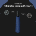 Mavi Kılıflı Otomatik Kompakt Şemsiye