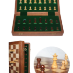 Mıknatıs Taşlı Ahşap Katlanabilir Kutulu Satranç Oyunu 17.5 Cm G611