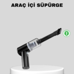 Mini Şarjlı Araç Süpürgesi – 120W Güçlü Motor
