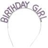 Mor Renk Kristal Taşlı Parlak Birthday Girl Yazılı Taç 16x17 cm