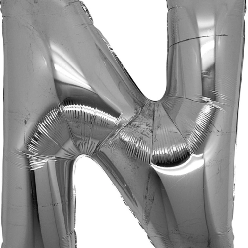 N Harf Folyo Balon Gümüş Renk  40 İnç