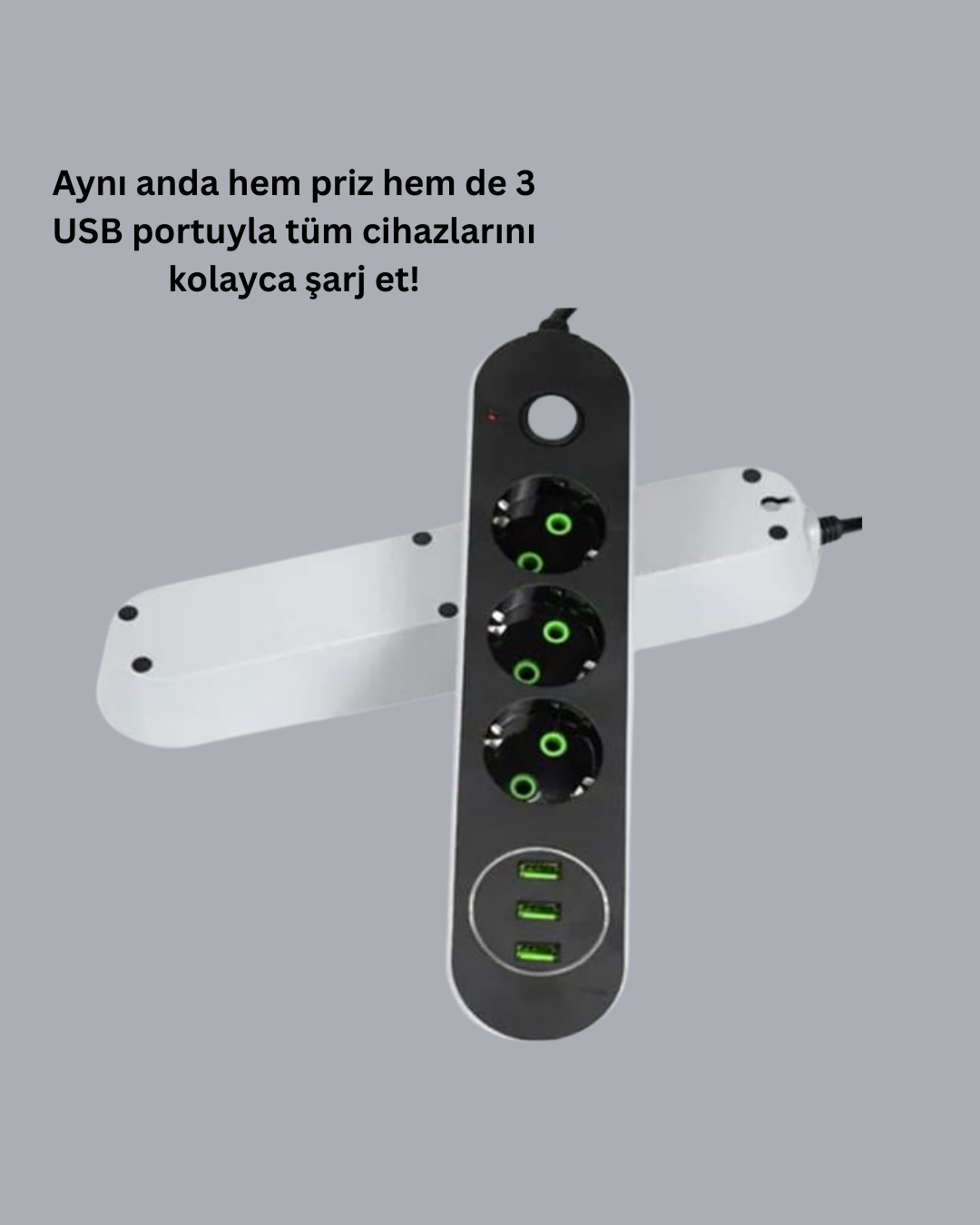 Najmaddin.com 2 1296 700x875 2 Metre Kablolu 3 USB Portlu Anahtarlı Üçlü Priz najmaddin.com elektrik dalgalanmalarına karşı cihazlarınızı güvenle korur. Anahtarı sayesinde elektrik akımını istediğiniz zaman kolayca kesebilirsiniz. 2 metre kablosu sayesinde geniş alanlarda rahat kullanım sunar. Kompakt boyutlarıyla fazla yer kaplamaz ve kolay taşınabilir. Dayanıklı malzeme yapısı uzun süreli güvenilir kullanım sağlar.