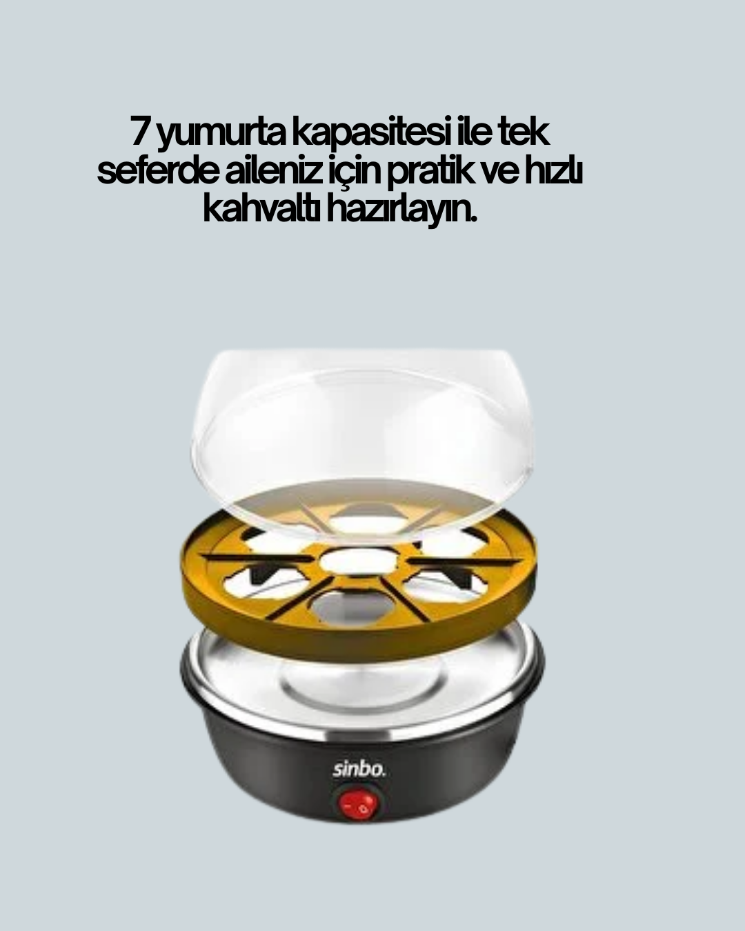 Najmaddin.com 2 1325 700x875 Otomatik Kapanma Özellikli Yumurta Pişirme Makinesi 7 Kapasiteli najmaddin.com orta ve tam pişmiş seçenekleri sayesinde damak tadınıza göre farklı pişirme alternatifleri sunar. Paslanmaz çelik ısıtma plakası uzun ömürlüdür. Ölçüm kabı üzerindeki iğne yumurtaların kontrollü şekilde delinmesini sağlar.Pişirme işlemi tamamlandığında sesli uyarı vererek sizi bilgilendirir. Şeffaf kapak sayesinde pişirme süreci gözlemlenebilir.Kolay temizlenebilir yapısı hijyen açısından avantaj sunar. Kompakt tasarımı ile mutfakta fazla yer kaplamaz.Enerji tasarruflu sistemi sayesinde zamandan ve elektrikten tasarruf etmenizi sağlar. Sporcular