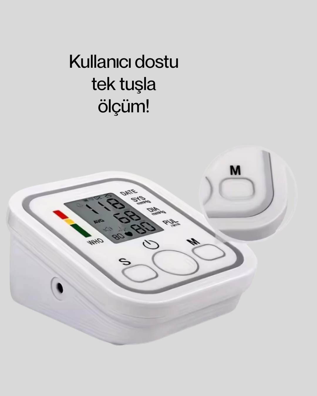 Najmaddin.com 2 1354 700x875 Elektronik Tansiyon Ölçer LCD Dijital Ekranlı najmaddin.com aynı zamanda düzensiz kalp atışlarını da algılayarak sağlığınız hakkında daha kapsamlı bilgiler verir. LCD dijital ekranı sayesinde ölçüm sonuçlarınızı büyük ve net bir şekilde görüntüleyebilirsiniz. Kan basıncı sınıflandırma sistemi (WHO standardı) ile sonuçlarınızı kolayca değerlendirip takip edebilirsiniz.Cihaz 2x99 hafıza kapasitesine sahiptir. Bu sayede hem kendi ölçümlerinizi hem de başka bir aile bireyinin ölçümlerini ayrı ayrı kayıt altında tutabilirsiniz. İki farklı ölçüm yöntemi (nabız tarama ve osilometri) sayesinde daha güvenilir ve hassas sonuçlar elde edilir. Hafif ve kompakt tasarımı ile taşınabilir yapıda olan cihaz