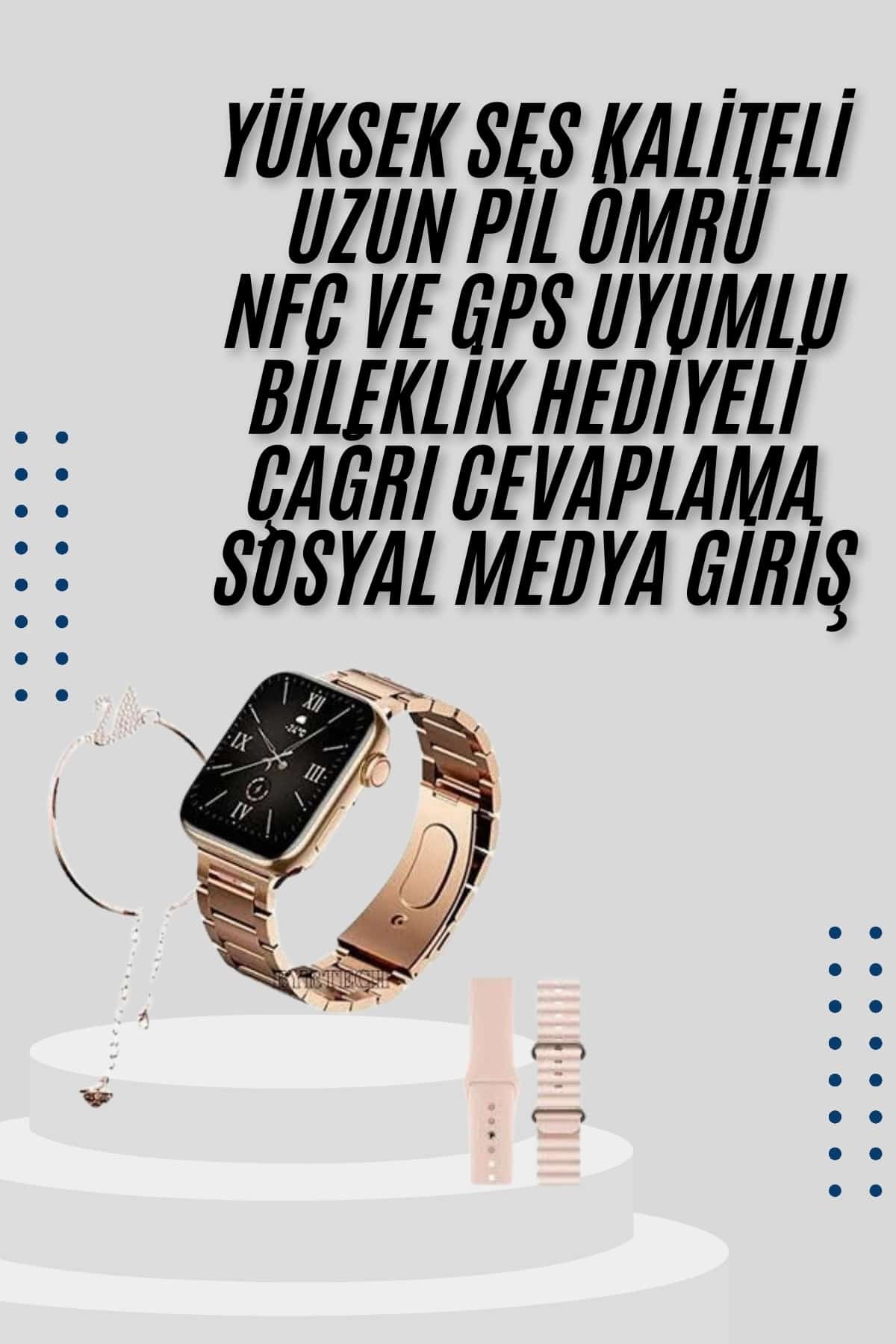 Najmaddin.com 2 1366 700x1050 Akıllı Saat 3 Kordonlu Ve Aksesuarlı Bayanlar Için Şık Rose renk najmaddin.com bu akıllı saat akıllı cihazlarınızla kolayca eşleşir ve bağlantı kurar. Saat üzerinden sosyal medya bildirimlerinizi ve mesajlarınızı okuyabilirsiniz