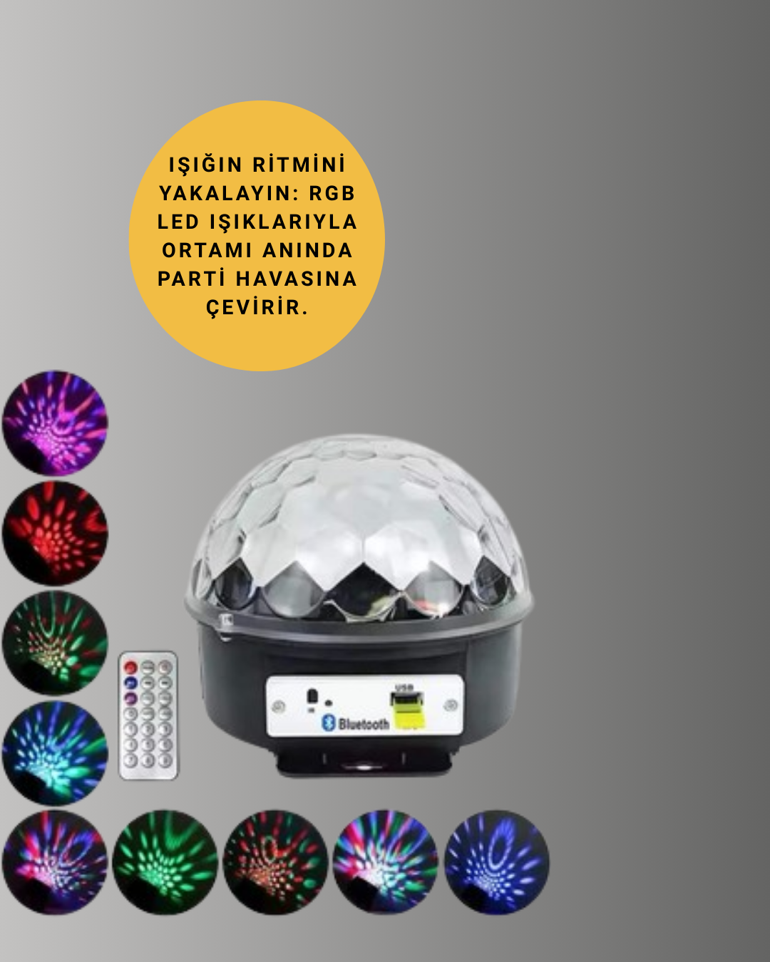 Najmaddin.com 2 1448 700x875 Uzaktan Kumandalı RGB LED Disko Topu Bluetooth Hoparlörlü najmaddin.com eğlencenizin temposunu hiç düşürmezsiniz. Dayanıklı dış gövdesi darbeye karşı dirençlidir