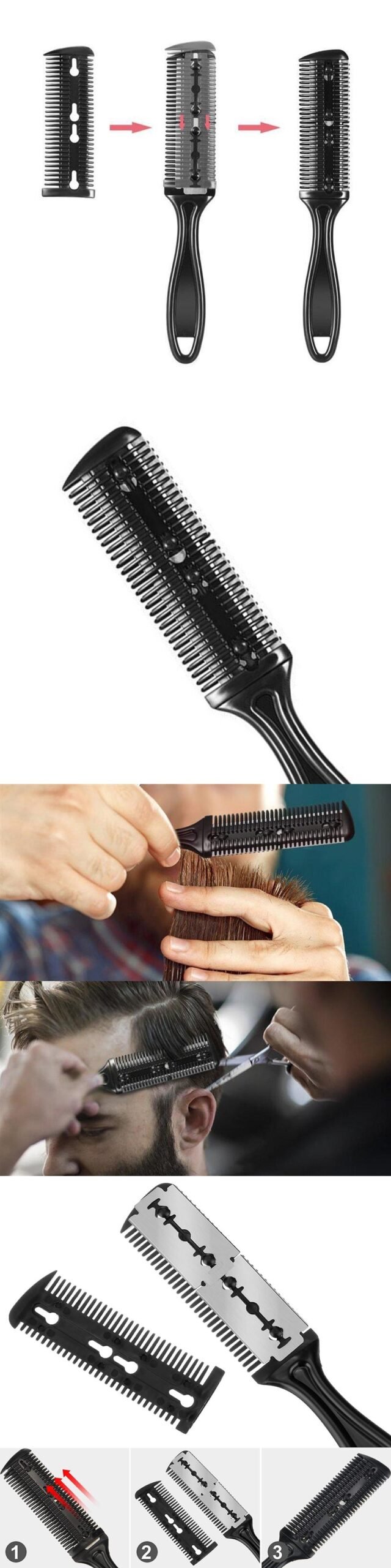 Turk 2 Jiletli Kırık Saç Sakal Düzletme İnceltme Tarağı - Görsel 2