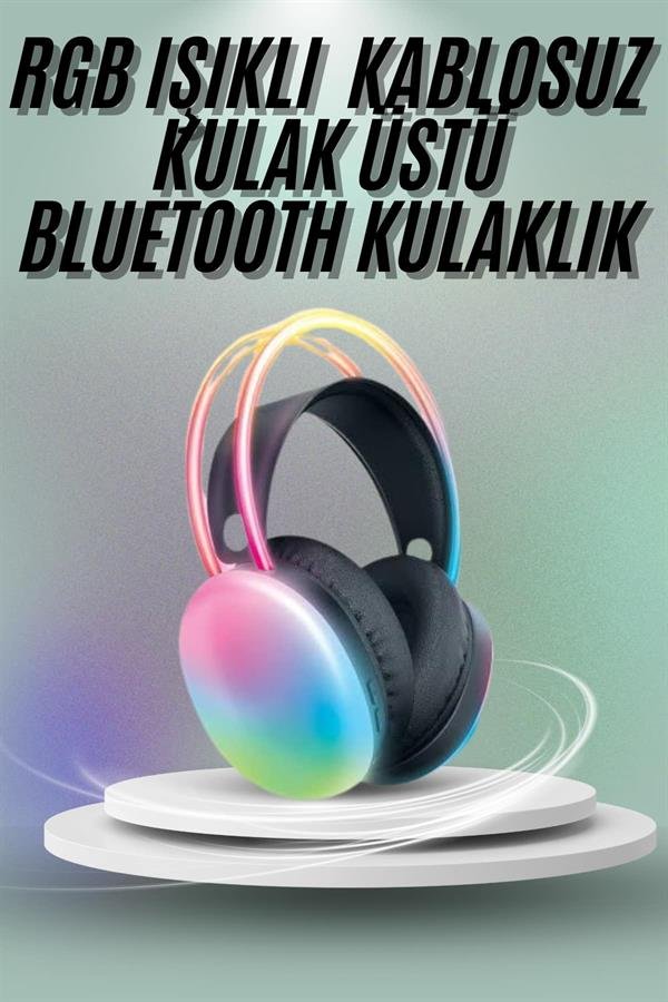 Najmaddin.com 2 1741 Kulak Üstü Kablosuz Bluetooth Kulaklık Unısex Renkli Işıklı Kulaklık najmaddin.com yüksek performanslı ve estetik bir ses çözümüdür. Şık ve göz alıcı RGB aydınlatmaları