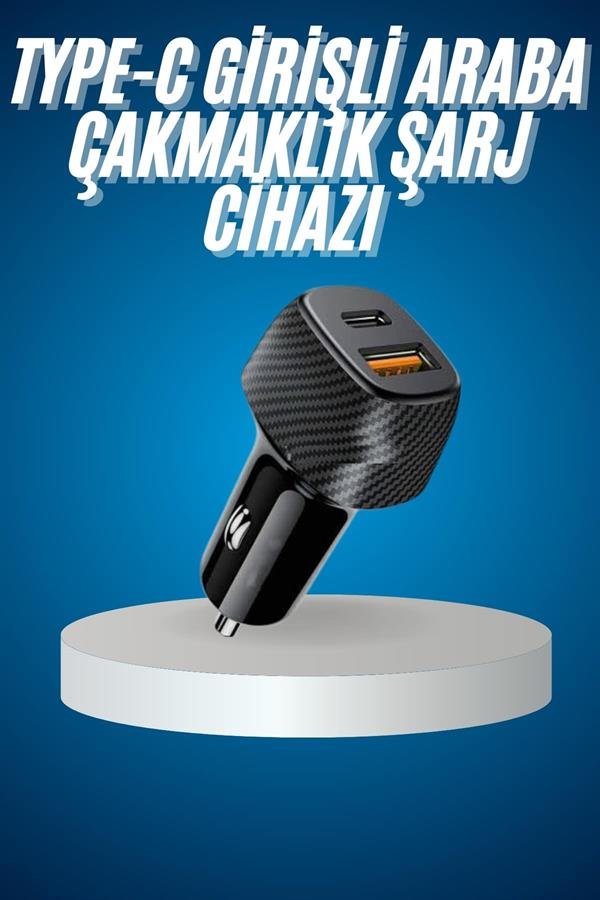 Najmaddin.com 2 1792 Araç İçi Hızlı Şarj Soketi 38W Oto Çakmaklık Type-C Araba Çakmaklık najmaddin.com yüksek hızlı şarj deneyiminin yanı sıra