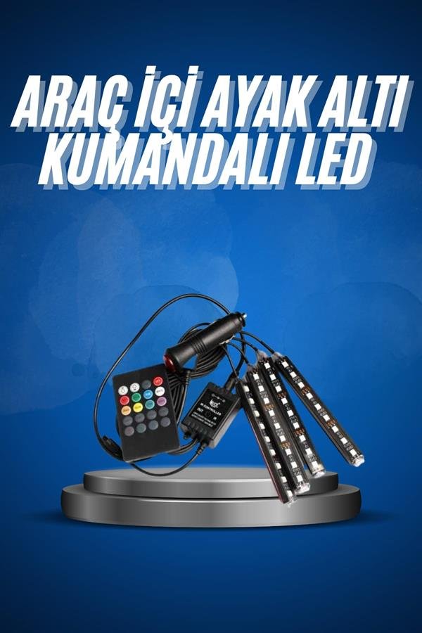 Najmaddin.com 2 1875 Araç İçi Ayak Altı Led 12 Led Işık Sese Müziğe Duyarlı RGB Işıklı Aydınlatma Seti najmaddin.com 3M yapışkan bantları sayesinde aracınızın ayak altı gibi stratejik noktalarına kolayca monte edilir. Uzaktan kumanda ile kontrol edilen bu sistemde 8 farklı renk modu