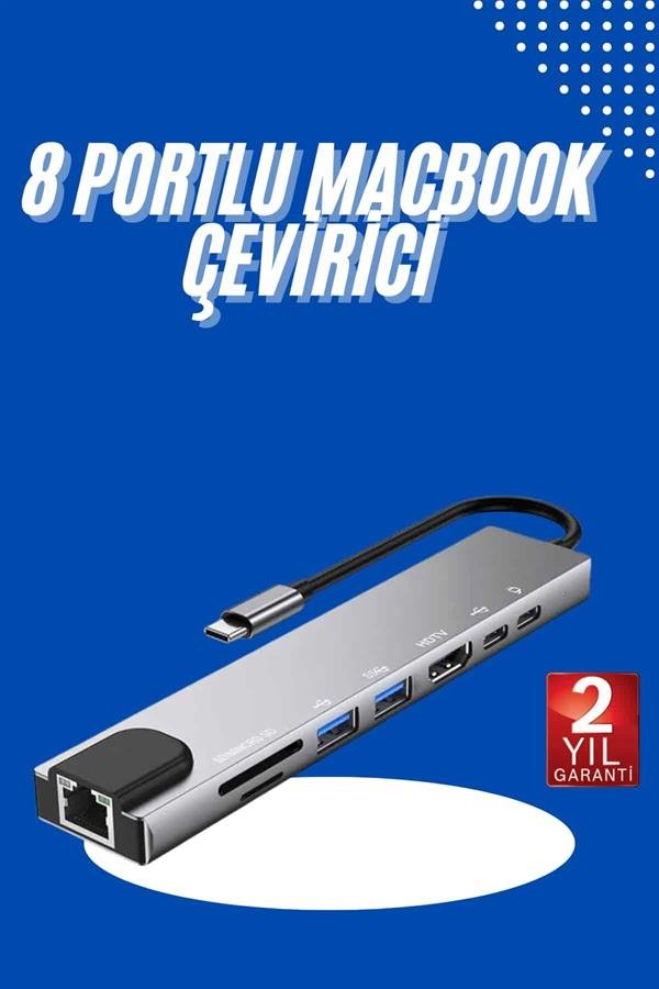 Najmaddin.com 2 1903 Usb Type-c Hub Dönüştürücü Çevirici Çoklayıcı Macbook Çevirici 8 Portlu najmaddin.com iki USB 3.0 portu ile yüksek hızda veri transferi gerçekleştirebilirsiniz. SD ve micro SD kart yuvaları