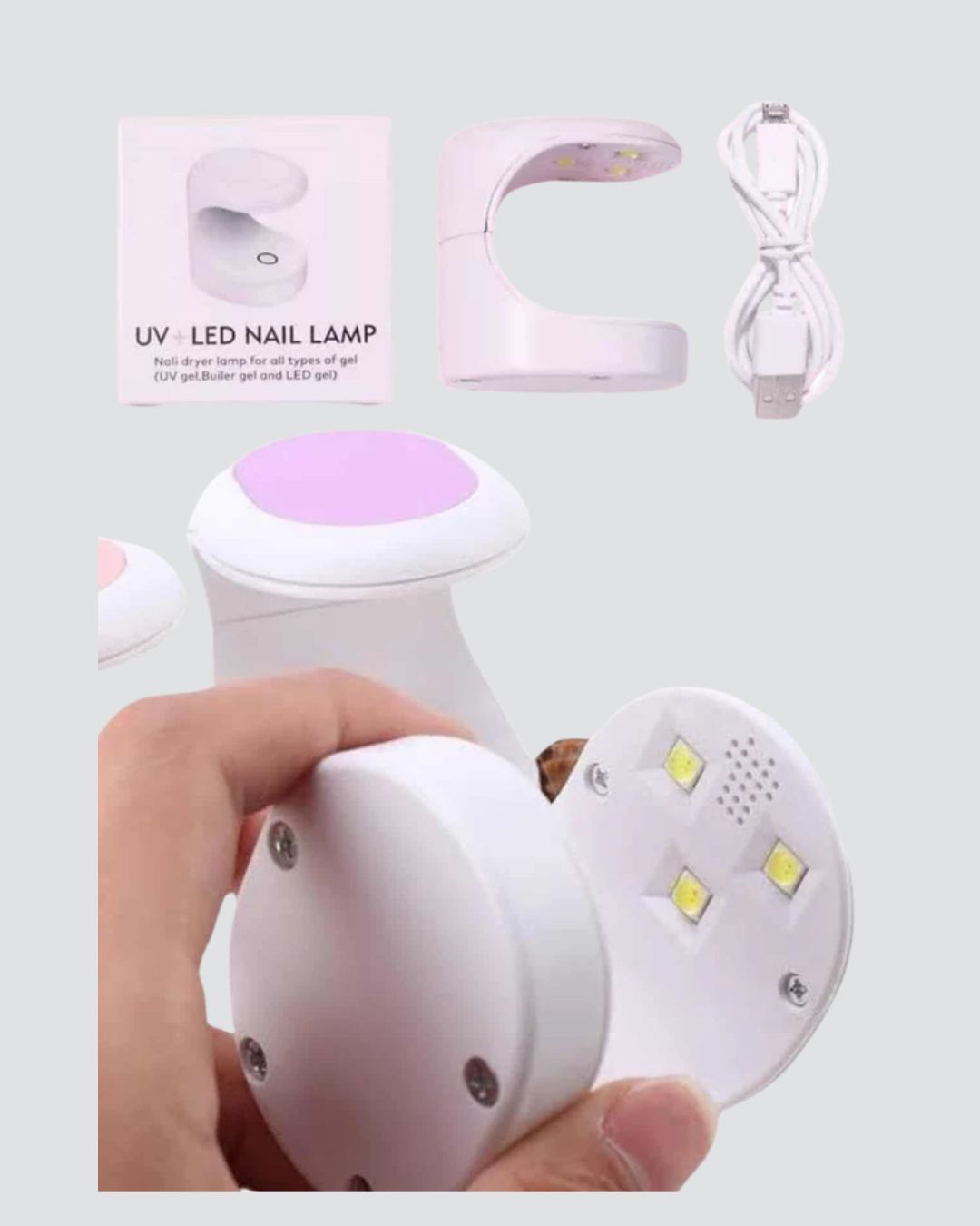 Najmaddin.com 2 2068 700x875 UV ve LED Jel Kurutmaya Uygun – Çift Dalga Boylu Mini Kurutucu najmaddin.com ojeyi kısa sürede sabitlerken tırnak yüzeyinde pürüzsüz ve kalıcı bir sonuç bırakır.Geleneksel kurutma yöntemlerine göre çok daha hızlı ve hijyenik bir çözüm sunan bu ürün
