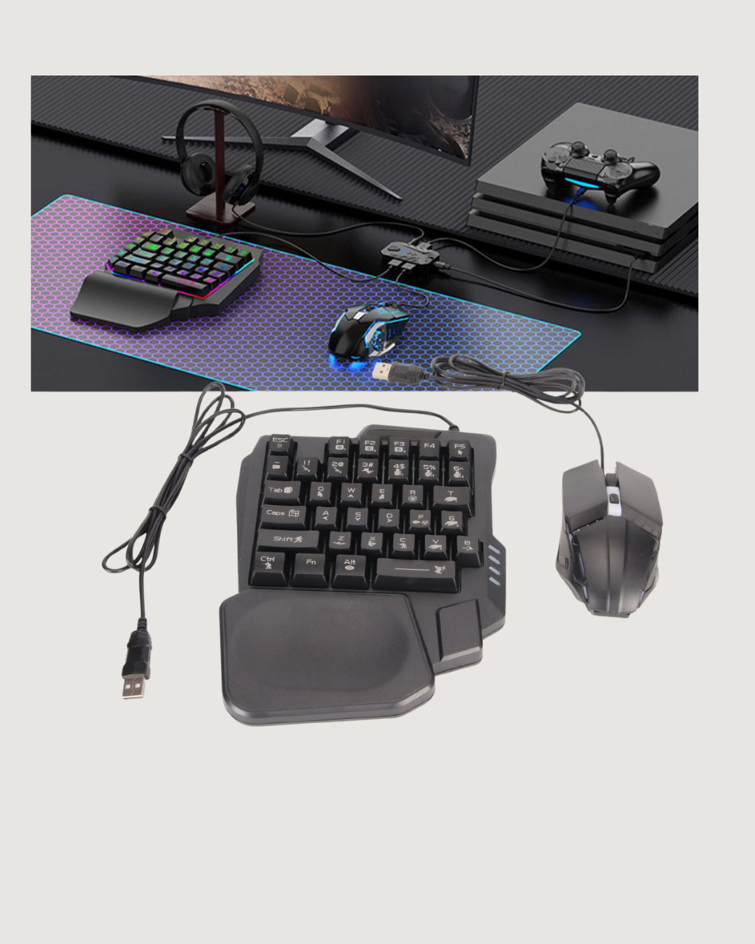 Najmaddin.com 2 2079 700x875 Bluetooth 5.3 Mobil Oyun Kiti – PUBG ve CODM İçin 5 Parça Set najmaddin.com RGB ışıklı mini klavye