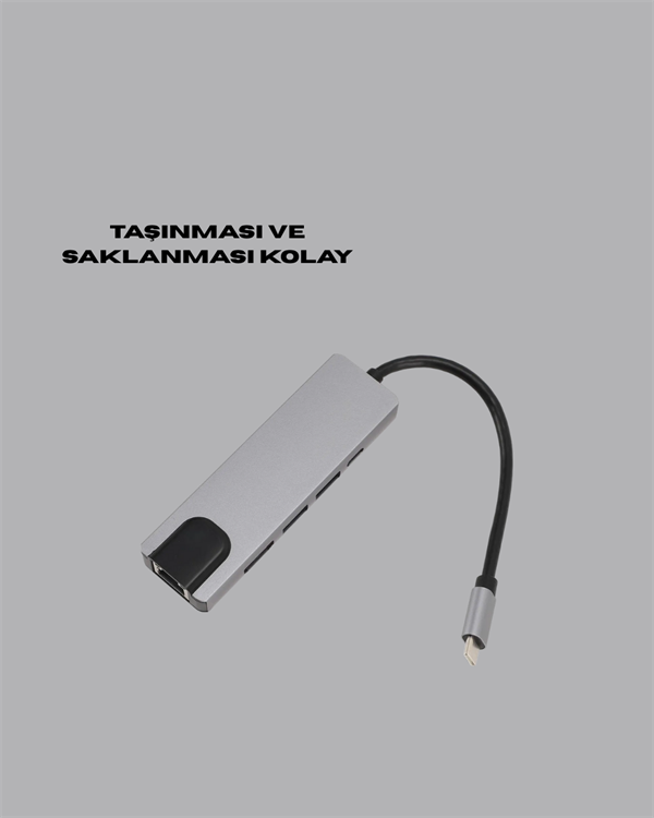 Najmaddin.com 2 2118 Alüminyum Gövdeli Type‑C HDMI & Ethernet Adaptör – Tak & Çalıştır najmaddin.com film veya oyun deneyimini yüksek çözünürlükle yaşarsınız. 2 adet USB 3.0 portu; harici hard disk