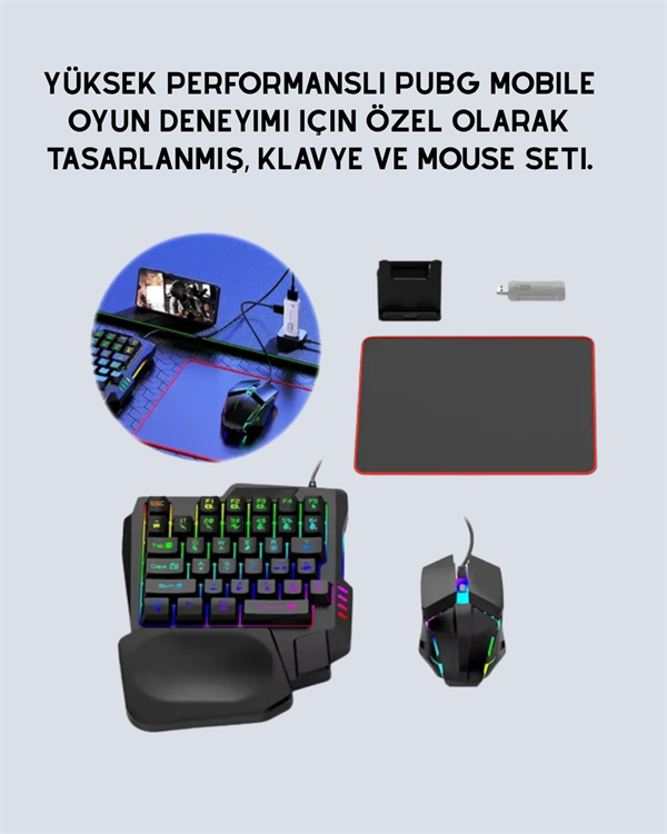 Najmaddin.com 2 2275 Android Uyumlu Klavye Mouse Oyun Seti – Gecikmesiz Bağlantı Tak-Çalıştır Özellikli najmaddin.com hassas nişan alma ve rahat komut girişi sağlayarak rakiplerinizin önüne geçmenize yardımcı olur.Ergonomik yapısı sayesinde bilek ve parmak yorgunluğunu en aza indirir. Klavye tuşları dayanıklı ve sessizdir; mouse ise elin anatomisine uygun şekilde şekillendirilmiştir. Setin malzeme kalitesi