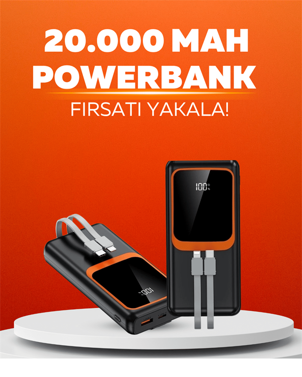 Najmaddin.com 2 2313 20.000 mAh Powerbank – 22.5W Hızlı Şarj Çok Kablolu Dijital Göstergeli najmaddin.com 20.000 mAh Powerbank – 22.5W Hızlı Şarj Çok Kablolu Dijital Göstergeli - Görsel 2