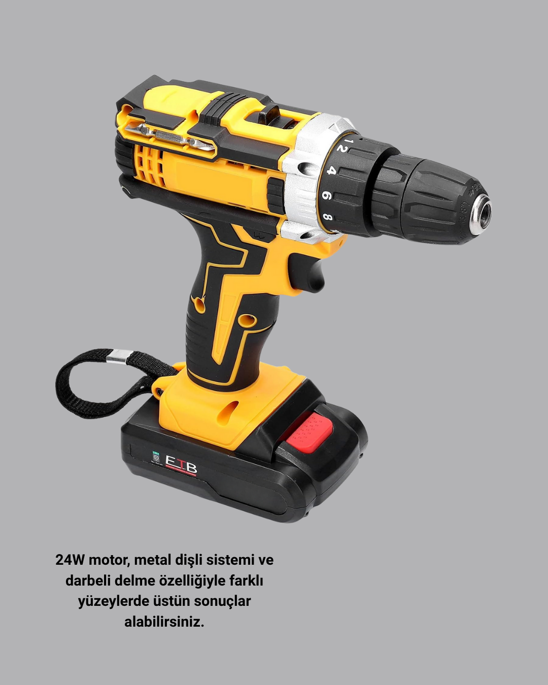 Najmaddin.com 2 2786 700x875 24 Parça Çift Bataryalı Akülü Darbeli Matkap – Güçlü Motor Metal Dişli LED Işıklı najmaddin.com darbeli delme özelliğiyle birleştiğinde