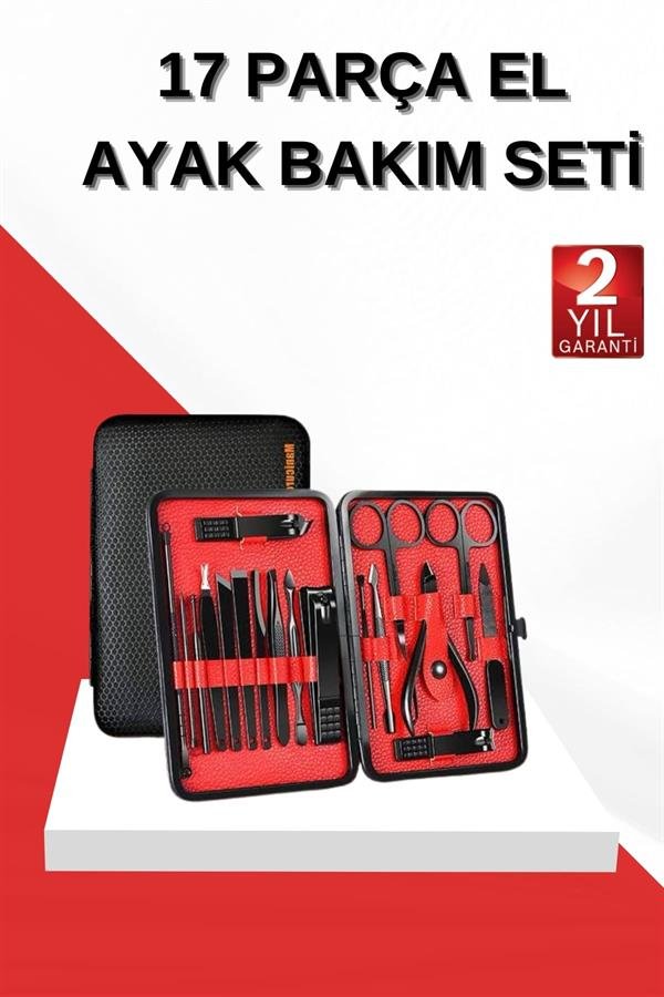 Najmaddin.com 2 600 17 Parça Manikür Seti El ve Ayak Bakımı Törpü Cımbız Tırnak Temizleme najmaddin.com kolay temizlenen ve korozyona karşı dayanıklı yapısıyla hijyenik bir kullanım sunar. Yeni nesil siyah kaymaz parlatma teknolojisi sayesinde keskinliği artırılmış olup