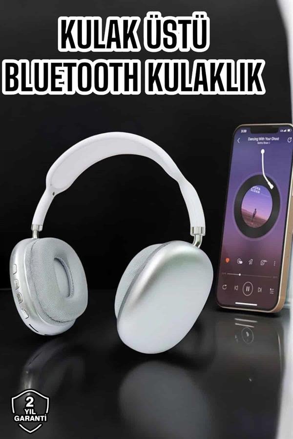 Najmaddin.com 2 646 P9 Plus Kablosuz Kulak Üstü Bluetooth Kulaklık Beyaz Mikrofonlu Kulaküstü Kablosuz Kulaklık najmaddin.com uzun süre müzik dinlemek ya da görüşme yapmak isteyenler için idealdir.Ergonomik tasarımı sayesinde kulaklık
