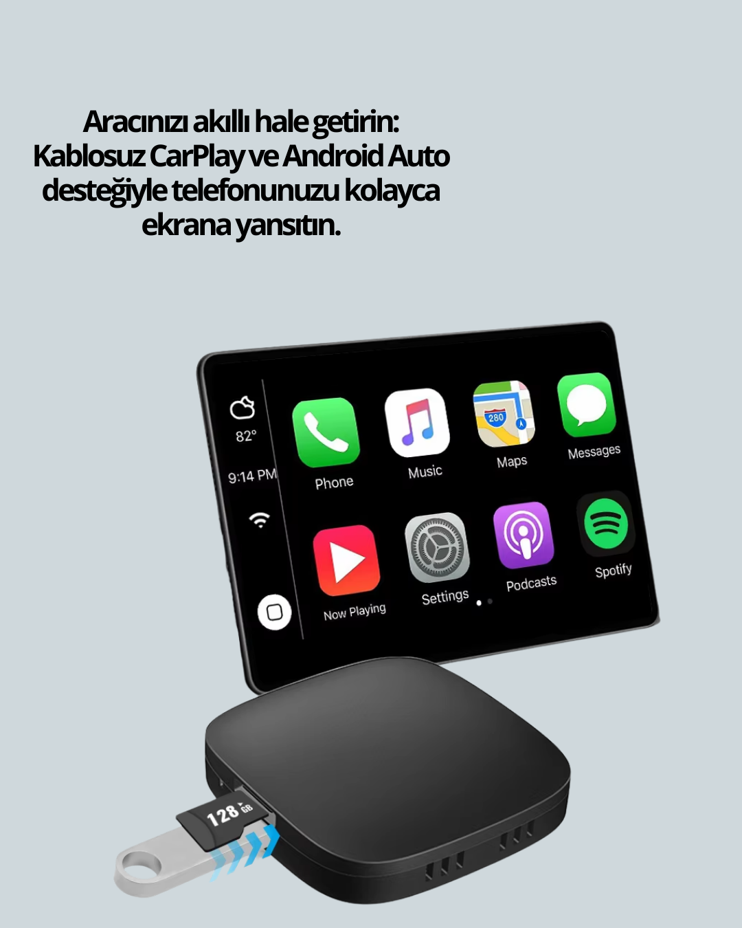 Najmaddin.com 2 743 700x875 USB Girişli Tak Çalıştır Kablosuz Android Auto Cihazı najmaddin.com sürüş sırasında kesintisiz bağlantı sağlarken