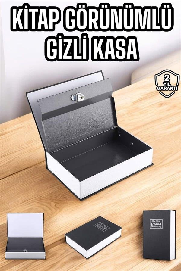 Najmaddin.com 2 764 Gizli Kasa İngilizce Sözlüğü Kitap Görünümlü Anahtarlı Gizli Mini Çelik Kasa Kilitli najmaddin.com hem estetik hem de güvenlik sunar. İngilizce sözlük görünümlü dış tasarımı sayesinde herhangi bir kitaplıkta kolayca kamufle edilebilir ve fark edilmeden saklanabilir. Dış kısmı cilt şeklinde hazırlanmış