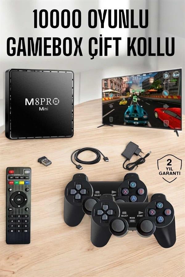 Najmaddin.com 2 892 TV Box Çift Oyun Kollu 10000 Oyunlu Atari najmaddin.com TV kutusu ve oyun konsolu işlevlerini bir arada sunan